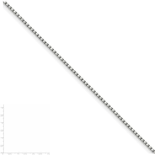 Sterling Silver Rhodium Plated Diamond Cut Round Box Chain 20
