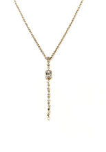 Load image into Gallery viewer, 18K Yellow Gold Natural Diamond "Y" Necklace
